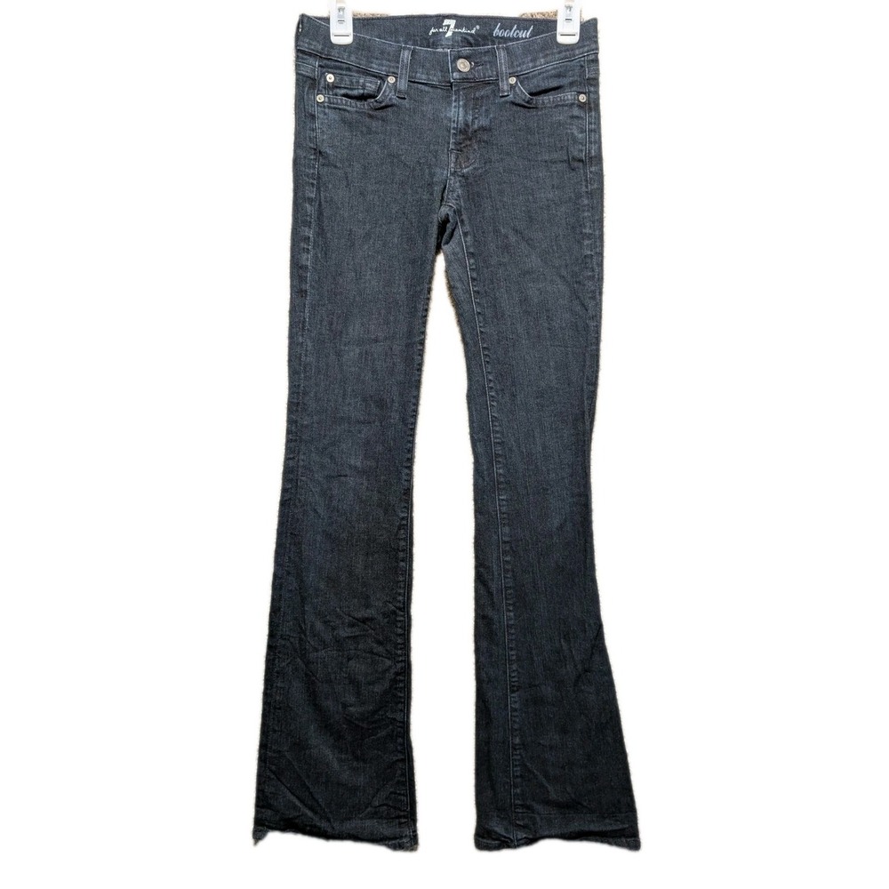7 For All Mankind Jeans‎ Womens Size 25 Bootcut Dark Wash Denim Bling Flap Flare